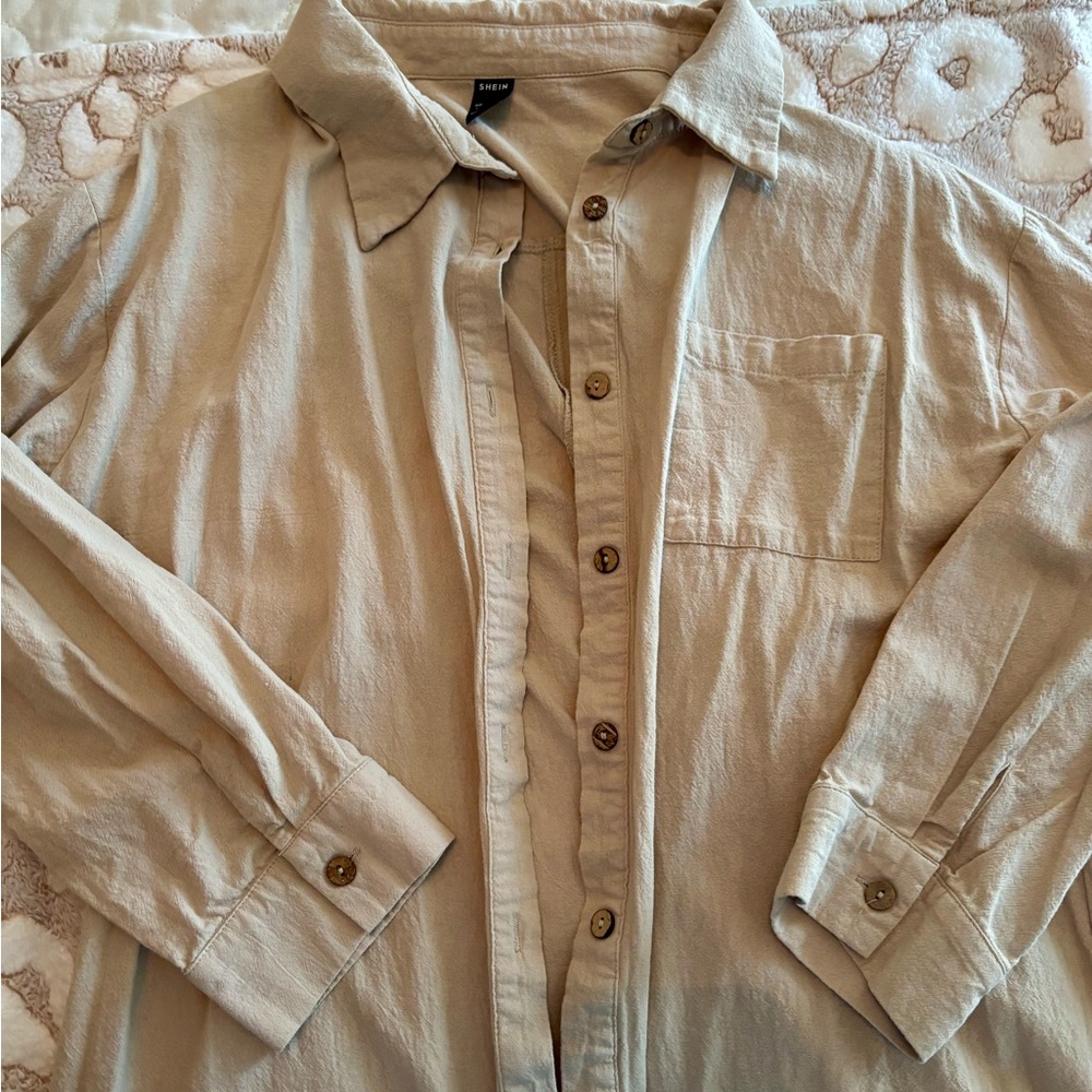 Beige Button Up